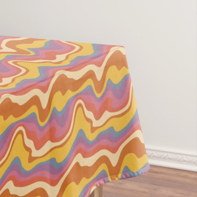 Groovy Retro Pattern Tablecloth (In Situ)