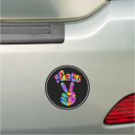 Groovy Retro Peace Hand  Car Magnet at Zazzle