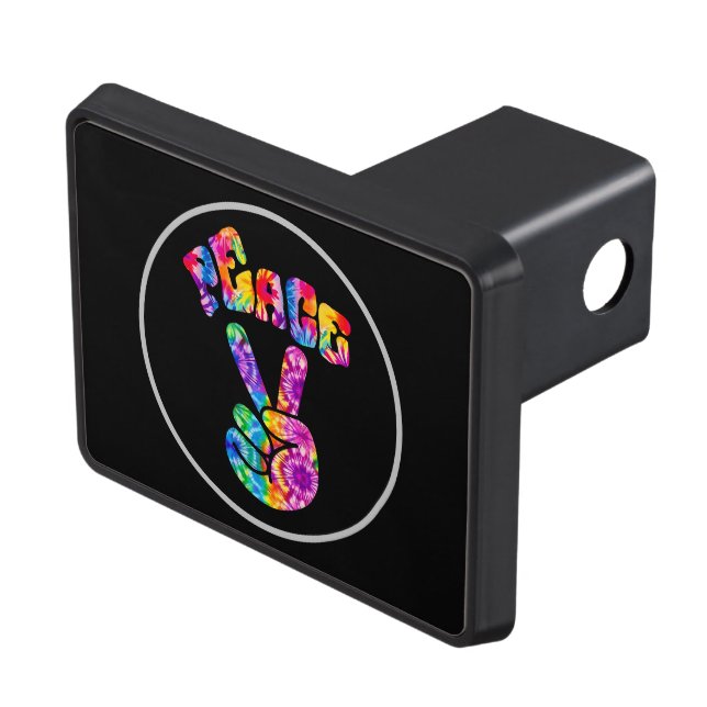 Groovy Retro Peace Hand  Hitch Cover (Top Right)