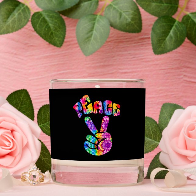 Groovy Retro Peace Hand  Scented Candle (Wedding)
