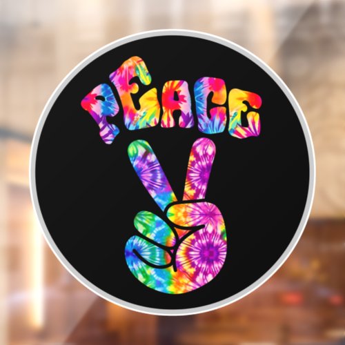 Groovy Retro Peace Hand  Window Cling