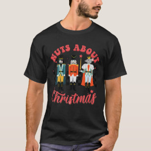 Groovy Retro Pink Nutcracker Christmas Nuts About  T-Shirt