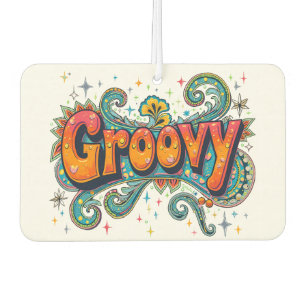 Groovy Retro Psychedelic 70s Funky Hippie Art Air Freshener