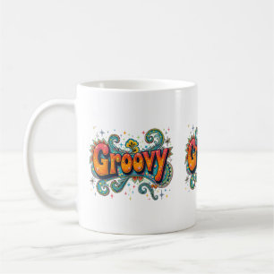 Groovy Retro Psychedelic 70s Funky Hippie Art Coffee Mug