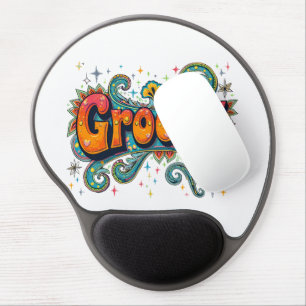 Groovy Retro Psychedelic 70s Funky Hippie Art Gel Mouse Pad