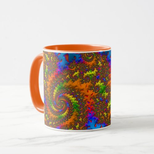 Groovy Retro Psychedelic Spiral Fractal Art Mug