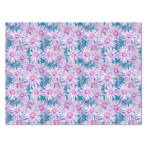 Groovy Retro Purple Daisy Pattern Tissue Paper