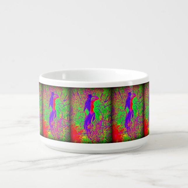 groovy retro purple hippie mermaid bowl (Center)