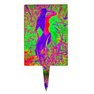 groovy retro purple hippie mermaid cake topper