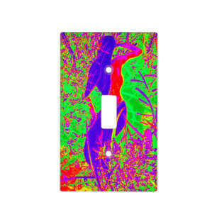groovy retro purple hippie mermaid light switch cover