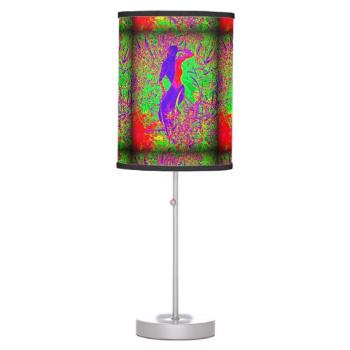 groovy retro purple hippie mermaid table lamp