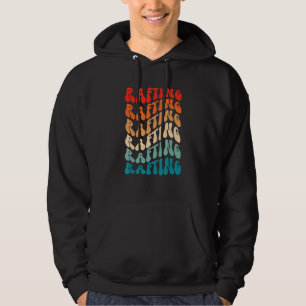 Groovy Retro Rafting Kayak Retro 70s Hippie Boho V Hoodie