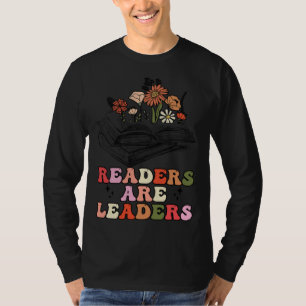 Groovy Retro Readers Are Leaders Book T-Shirt