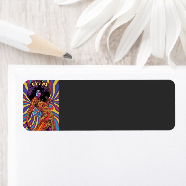 Groovy Retro Return Address Label (Insitu)