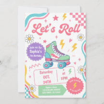 Groovy Retro Roller Skating Girls Birthday Party