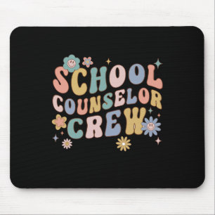 Groovy Retro School Counselor Crew Teacher Byck To Mouse Pad