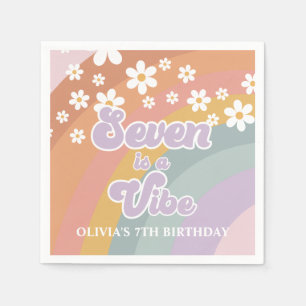 Groovy Retro seven is a Vibe Rainbow Napkins