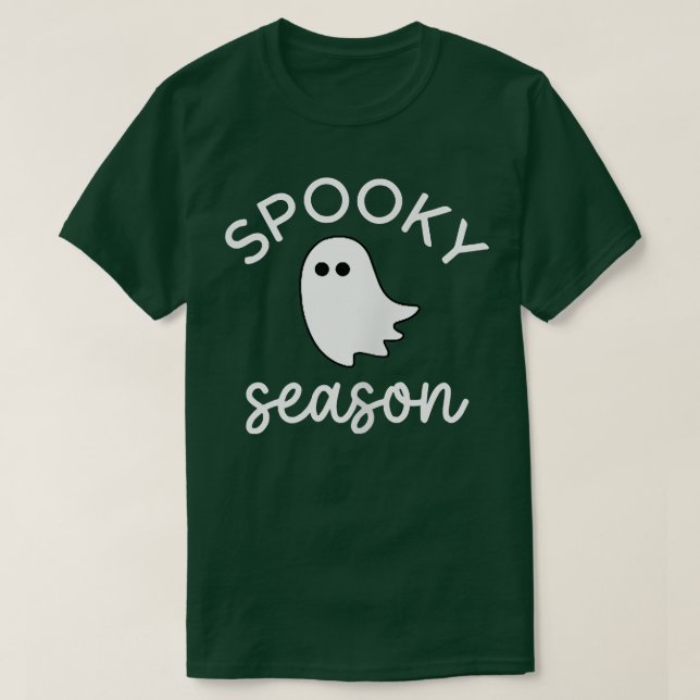 Groovy Retro Spooky Season Floral Cute Ghost Hallo T-Shirt (Design Front)
