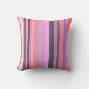 Groovy Retro Stripe Pattern 70s Vintage Vibes Throw Pillow
