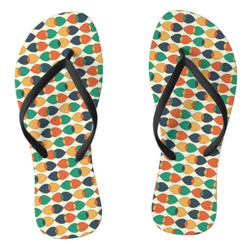 Groovy Retro Style Colorful Flip Flops