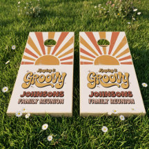 Groovy Retro Sunburst Family Reunion Custom Name