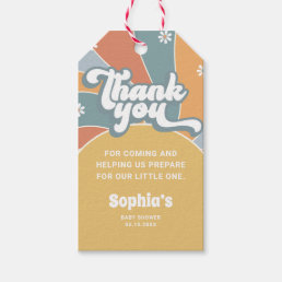 Groovy Retro Sunshine Baby Shower Thank You Favor Gift Tags