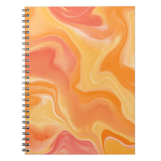 Groovy retro swirls - burnt orange, yellow, coral Notebook