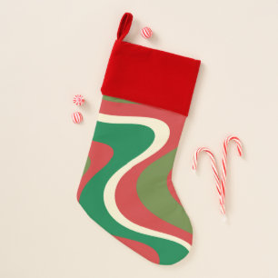 Groovy Retro Swirls Trippy 60s 70s Abstract Christmas Stocking