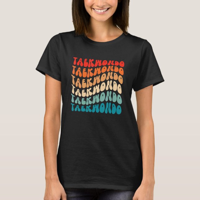 Groovy Retro Taekwondo Girl Retro 70s Hippie Boho  T-Shirt (Front)