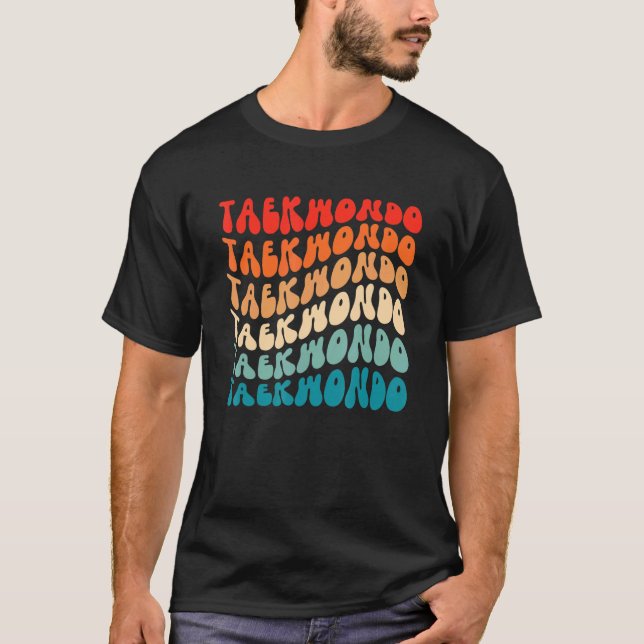 Groovy Retro Taekwondo Girl Retro 70s Hippie Boho  T-Shirt (Front)