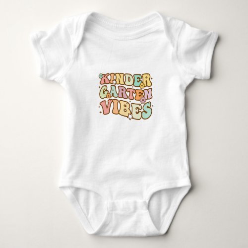 Groovy Retro Teacher Life Daisy Hippy Be Kind Back Baby Bodysuit