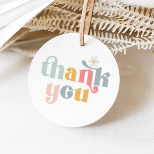 Groovy Retro Thank You Favor Tags