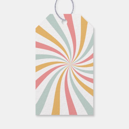 Groovy Retro Thank You Gift Tags | Zazzle