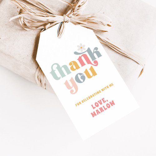 Groovy Retro Thank You Gift Tags