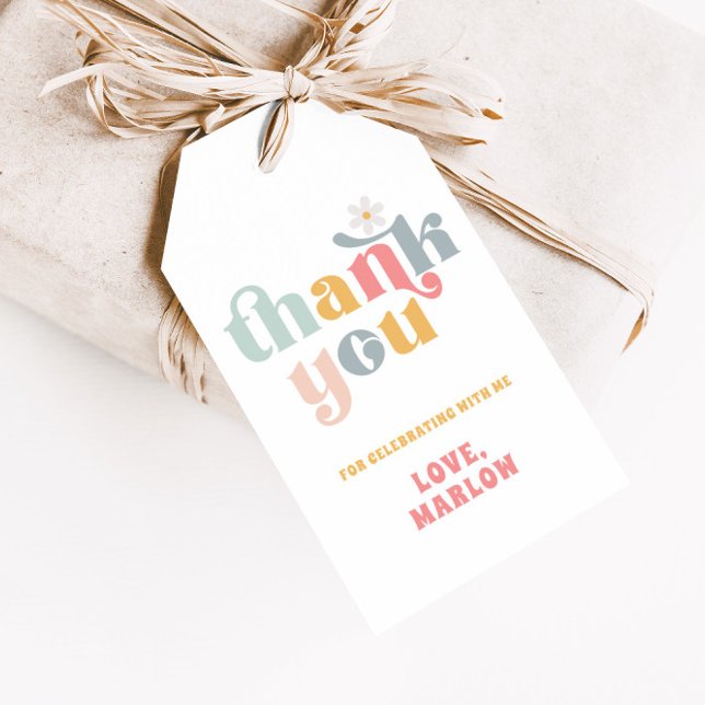 Groovy Retro Thank You Gift Tags (Creator Uploaded)