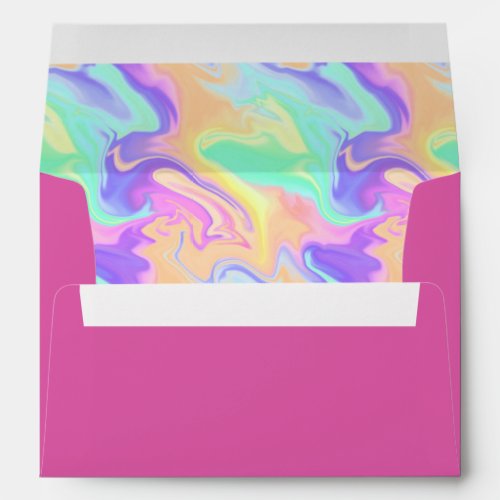 Groovy Retro Tie Dye Pastel Marble Swirl Envelope