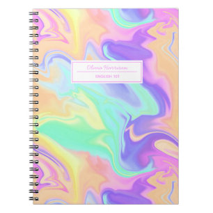 Groovy Retro Tie Dye Pastel Marble Swirl Notebook