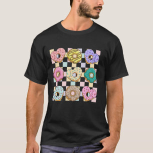 Groovy Retro Valentine Donuts Heart Candy Teacher  T-Shirt