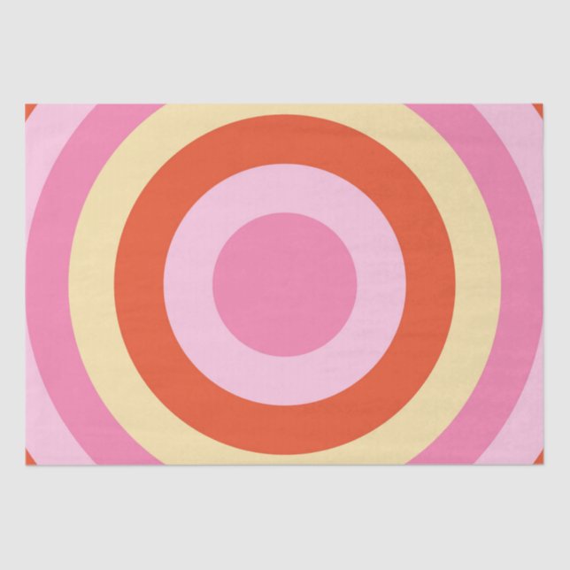 Groovy Retro Vintage Seventies Circle Tissue Paper (Front)