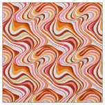 Groovy Retro Waves - Warm Psychedelic Swirls Fabric