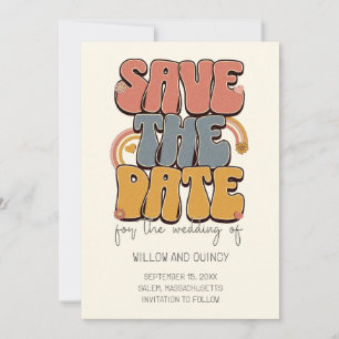 Groovy Retro Wedding Save The Date