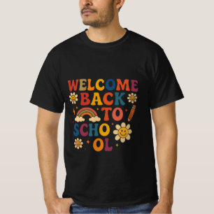 Groovy Retro "Welcome Back to School" Design  T-Shirt