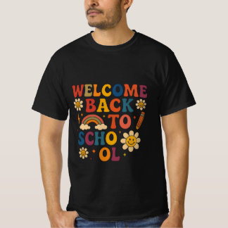 Groovy Retro "Welcome Back to School" Design  T-Shirt