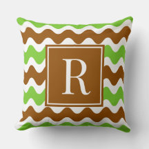 Groovy Ric Rac Stripe - Horizontal Brown & Lime
