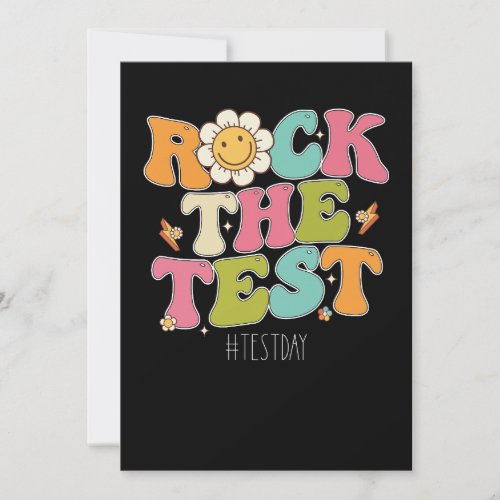 Groovy Rock The Test Motivational Testing Day Invitation