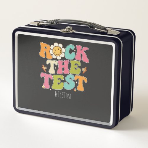 Groovy Rock The Test Motivational Testing Day Metal Lunch Box