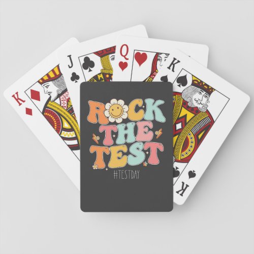 Groovy Rock The Test Motivational Testing Day Poker Cards