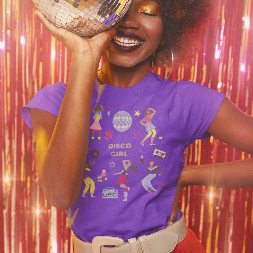 Groovy Roller Disco Purple Party Millennial Retro  T_Shirt