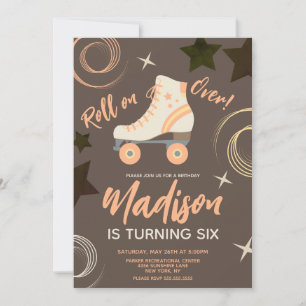 Groovy Roller Skates Rollerskating Invitation