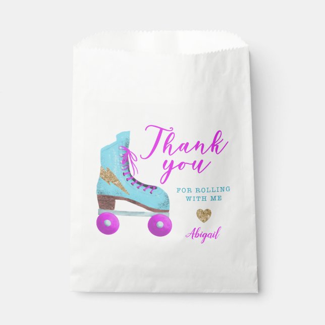 Groovy Roller Skating Party Favor Bag (Front)